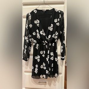 Express Black floral dress, size XS